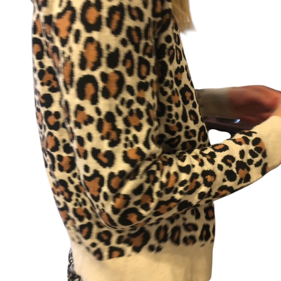 NWOT A NEW DAY 100% Cotton Leopard Cheetah Animal Print Knit Cardigan Sweater - Picture 5 of 16